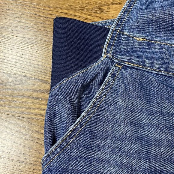 Old Navy Maternity Overalls Denim Shortalls Cut Off Shorts Blue - Picture 5 of 12